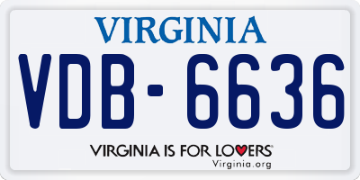 VA license plate VDB6636