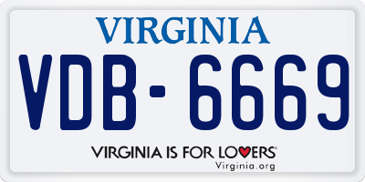 VA license plate VDB6669