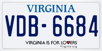 VA license plate VDB6684