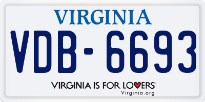 VA license plate VDB6693