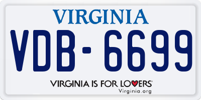 VA license plate VDB6699