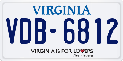 VA license plate VDB6812