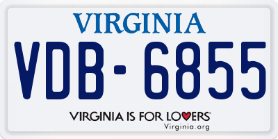 VA license plate VDB6855