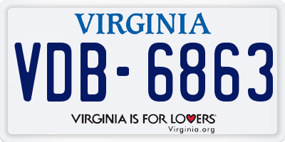 VA license plate VDB6863