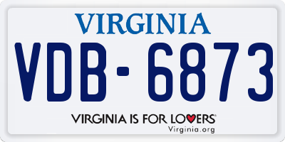 VA license plate VDB6873