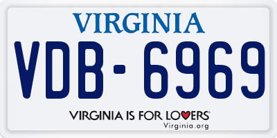 VA license plate VDB6969