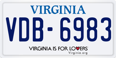 VA license plate VDB6983