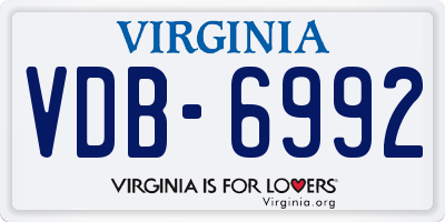 VA license plate VDB6992