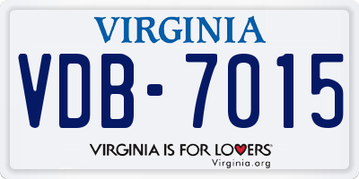 VA license plate VDB7015