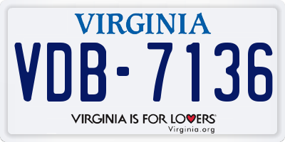 VA license plate VDB7136