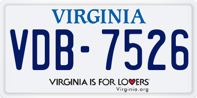 VA license plate VDB7526