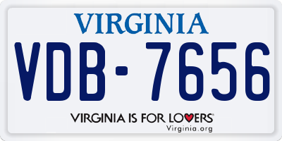 VA license plate VDB7656
