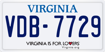 VA license plate VDB7729