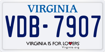 VA license plate VDB7907