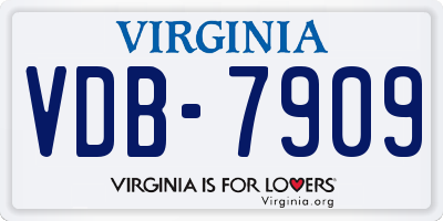 VA license plate VDB7909