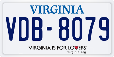 VA license plate VDB8079