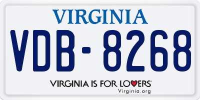 VA license plate VDB8268
