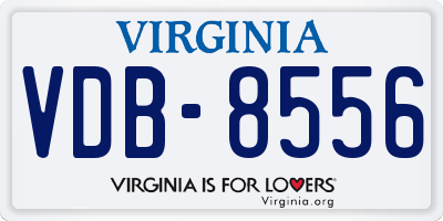 VA license plate VDB8556