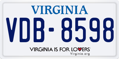 VA license plate VDB8598