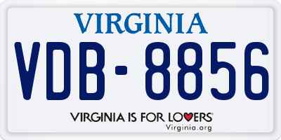 VA license plate VDB8856