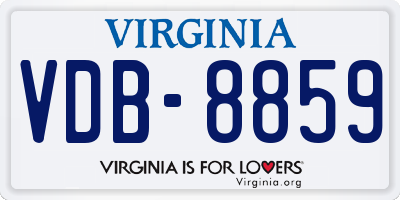 VA license plate VDB8859