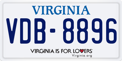 VA license plate VDB8896