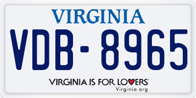 VA license plate VDB8965