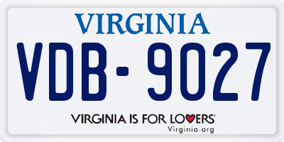 VA license plate VDB9027