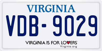 VA license plate VDB9029