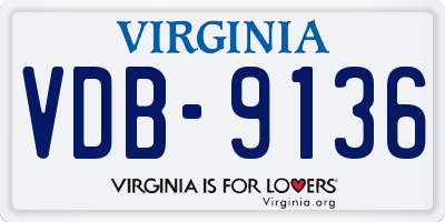VA license plate VDB9136
