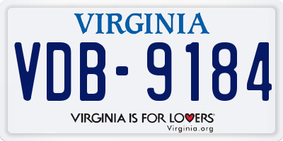 VA license plate VDB9184