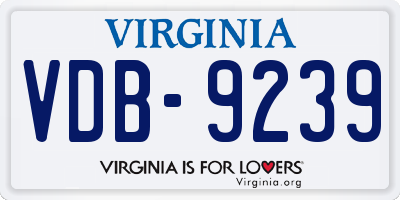 VA license plate VDB9239