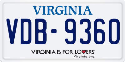 VA license plate VDB9360