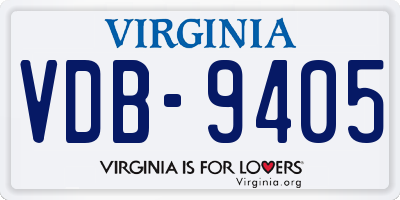 VA license plate VDB9405
