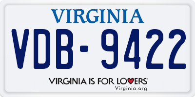 VA license plate VDB9422