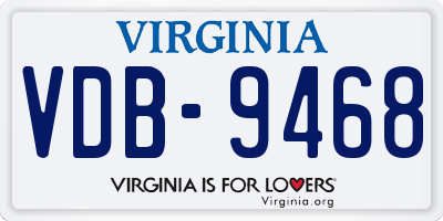 VA license plate VDB9468