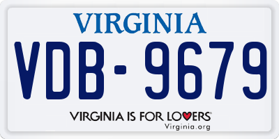 VA license plate VDB9679