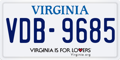 VA license plate VDB9685