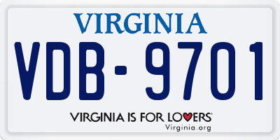 VA license plate VDB9701