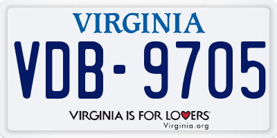 VA license plate VDB9705