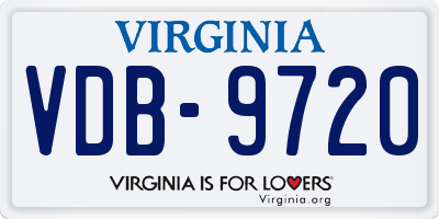 VA license plate VDB9720