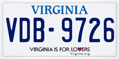 VA license plate VDB9726