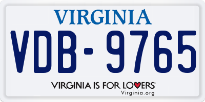 VA license plate VDB9765