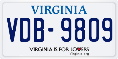 VA license plate VDB9809