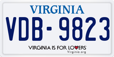 VA license plate VDB9823