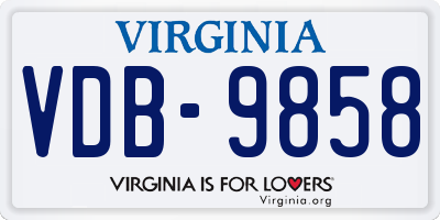 VA license plate VDB9858