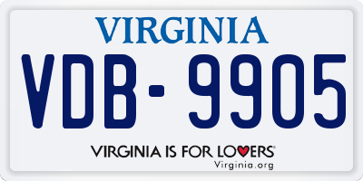 VA license plate VDB9905