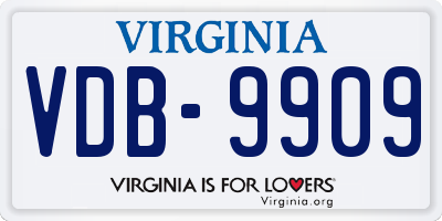 VA license plate VDB9909