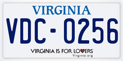 VA license plate VDC0256