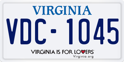 VA license plate VDC1045